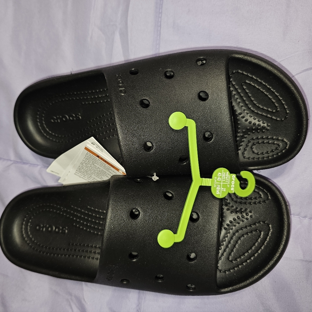 CROCS Black Sandals with Perforated Design